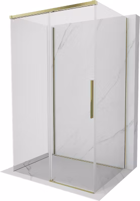 Mexen Rox-3S cabine de douche coulissante 3 parois 95 x 90 cm, transparent, or – 8C2-095-090-50-00-3S