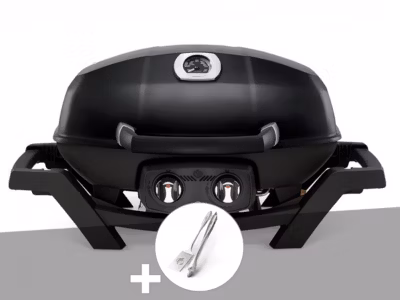 Barbecue à gaz Travel Q PRO 285 noir + Ensemble 2 ustensiles – Napoleon