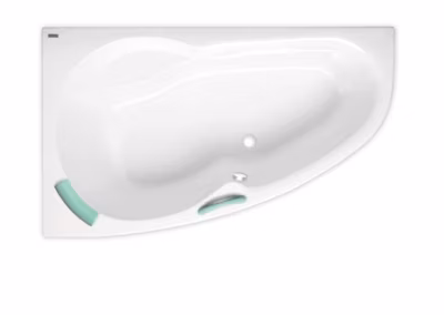 Siko 140 x 95 cm Luiza baignoire d&rsquo;angle gain de place, orientation gauche en acrylique, sans pieds, blanc (LU1400L)