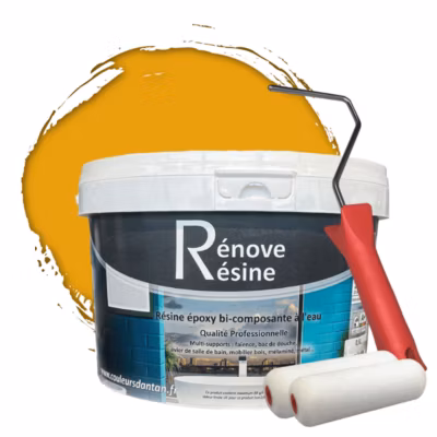 Peinture Résine multisupport Intérieur 0,5L – Faïence, Carrelage, Douche, Baignoire 5m² – RAL 1006 Jaune maïs