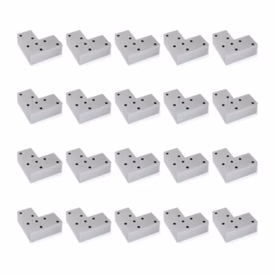 Emuca Lot de 20 pieds pour meuble Alumix 8, hauteur 24mm, Plastique, Peint en aluminium