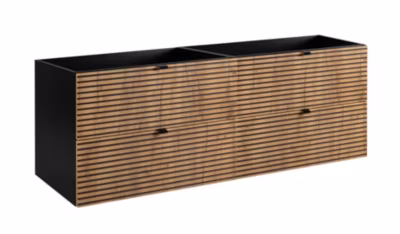 Meuble sous vasque à suspendre AURA LOFT 160 cm noir et chêne