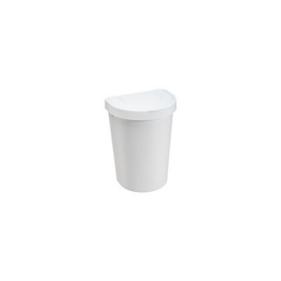 Poubelle de cuisine avec 2 couvercles basculant 25 litres – Blanc