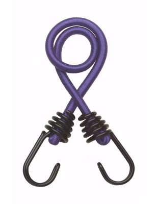 Lot de 2 tendeurs en caoutchouc à crochets, 8mmx45cm, violet – THIRARD