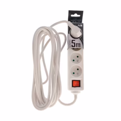 Multiprise avec terre 4 prises câble 5 m avec interrupteur EDO777670