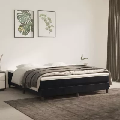347830 vidaXL Matelas de lit à ressorts ensachés Noir 160x200x20 cm Velours