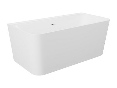 Baignoire semi îlot rectangulaire – 150 x 75 x 60 cm – Acrylique – Blanc brillant – 216 L – ATESA