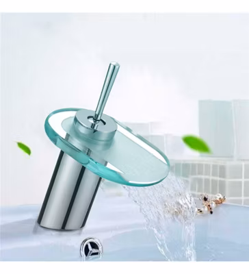 Robinet mitigeur cascade chromé pour vasque Bec bas salle de bain