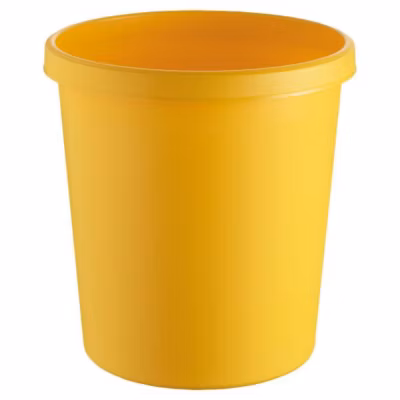 Corbeille à Papier en plastique classique coloré 30 litres – Jaune