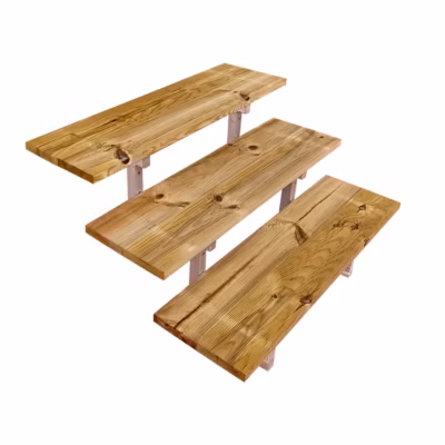 Escalier OSLO métal et pin – H54cm – 3 marches -largeur 60cm — sans contre marches