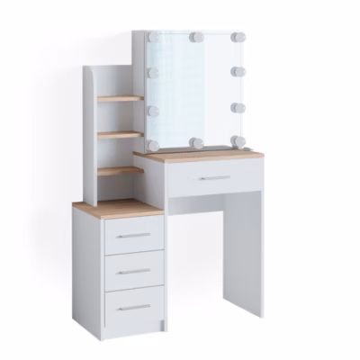 Vicco Coiffeuse Blanc/Sonoma 80cm avec éclairage LED