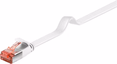 Câble RJ45 Cat6 5m non Blindé plat Blanc GOOBAY