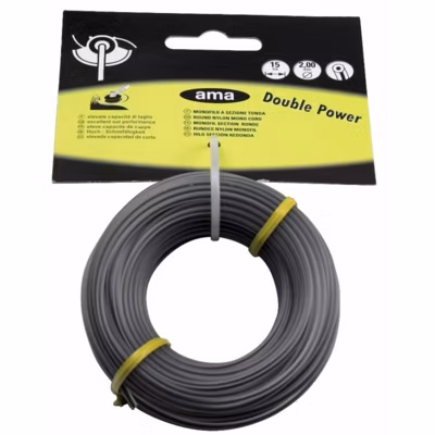 Fil de débroussailleuse – Fil nylon de coupe bi-composant – Monofil section ronde diam 3mm x 15 mètres « DoublePower »