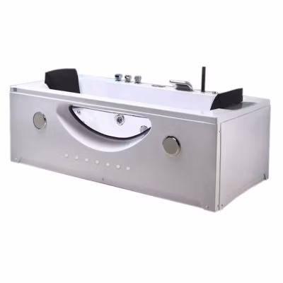 Baignoire hydromassage blanc Chromothérapie 180 X 90 cm 16 jets  Eden