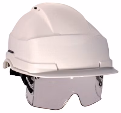 Casque de chantier IRIS 2 blanc avec lunette masque – AUBOUEIX – 0271C