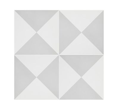 4 Carreaux de ciment véritable 0,16m2 / Carreaux de ciment artisanaux pour sol et mur coloris gris/blanc – l.20 x L.20 cm
