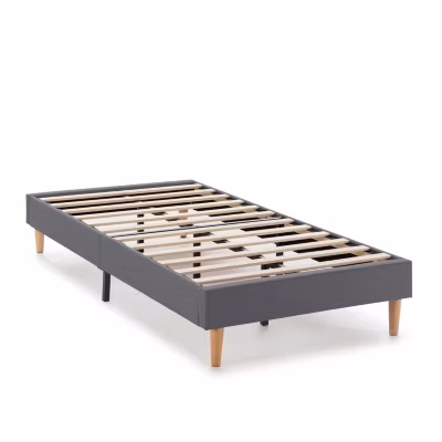 Sommier tapissier Aura 90×190 cm  Gris Foncé, Hauteur 30 cm