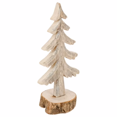 Décoration Bois Sapin sur Bûche – Atmosphera