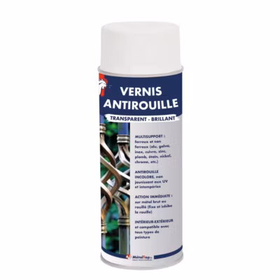 Vernis Antirouille – Bombe 400 ml – Métaltop