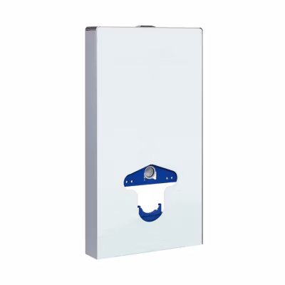 Balneo Pack WC suspendu mural, en verre blanc, avec plaque intégrée, Fix-Frame Glass Milky