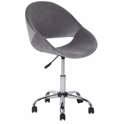 Chaise de bureau SELMA Velours Gris