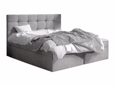 Lit continental Comfivo 196, Double, Gris, Tissu, Disponible