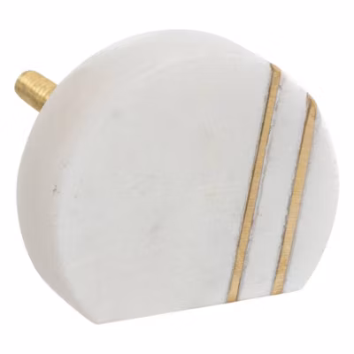Boutons de meuble x2 Maeva en marbre & laiton D4cm blanc – Atmosphera