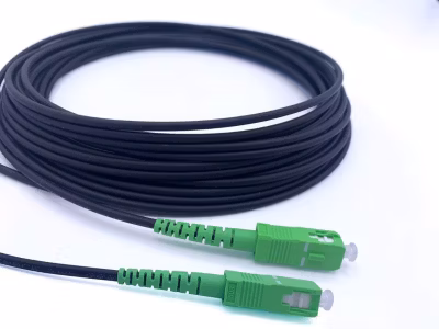 Elfcam – Fibre Optique 30m (Noir, Blindé Acier) – SC/APC-SC/APC, OS2 Monomode, Étanche, Int./Ext.