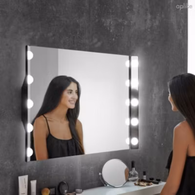 Lumières de miroir de maquillage hollywoodienne avec lumière froide (5700K), lumières de vanité faciles à installer (60 cm)
