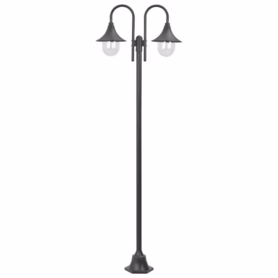 Lampadaire de jardin – vidaXL – 220 cm – Aluminium – 2 lanternes – Bronze