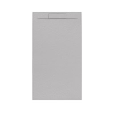 Swiss Aqua Technologies Fusion Receveur de douche 140x90cm en marbre coulé avec siphon, Gris (SATFU14090GRP-S)