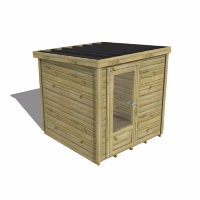 ABRI DE JARDIN bois Pin traité autoclave 27mm – Essentiel – 2,14×2,14m / 4,6m2 – Bac acier – Plancher bois