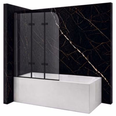 Silla Pare-baignoire MARION, pivotant, 120×140 CM, Noir