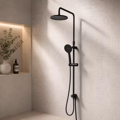 Colonne de douche et bain baignoire sans robinetterie Noir Hit S F07TB022 AM.PM