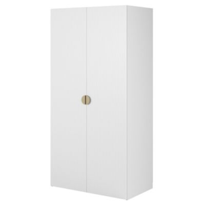 Armoire 2 portes avec tringle et étagères 100 cm FRAME blanc