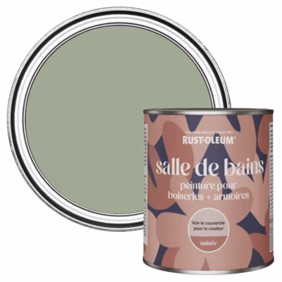 Peinture Verte pour Boiseries de Salle de Bains, Satinée – RUST-OLEUM – Vert kaki 750ml