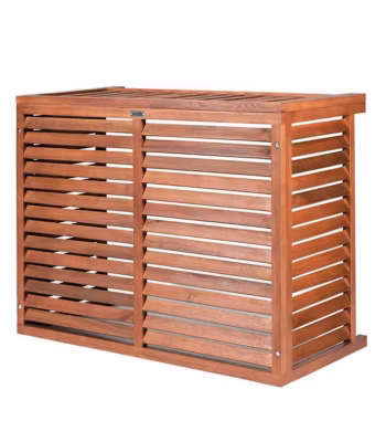 Cache climatiseur – BOIS – Taille S – Esthétique – Réduit nuisances sonores – Protège intempéries