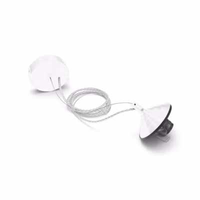 Alice – Kit suspension V/P E27 avec rosace blanche, câble tressé, cache douille, max 1x60W, IP20, design moderne