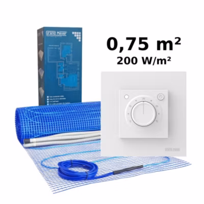 Kit chauffage au sol 0,75 m², 200 W/m² + MST-9 thermostat