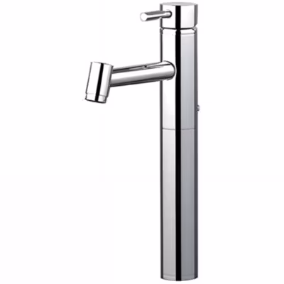 Mitigeur pour lavabo ou vasque corps haut pour pose sur plan SANINDUSA Tube chromé avec sa bonde à tirette