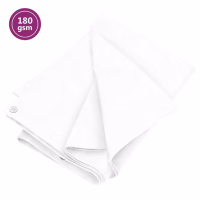 Bâche 180 g m² 6×8 m Blanc PEHD