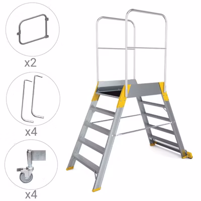 Plateforme 2×4 marches – Hauteur max. de travail 2.83m – 9704R-MCP