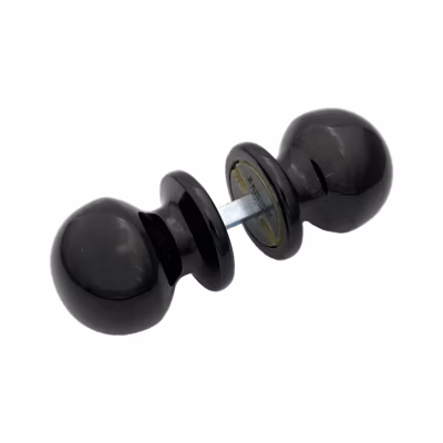 Bouton de porte Hardwarexchange D50 mm aluminium noir RAL 9005 paire complète