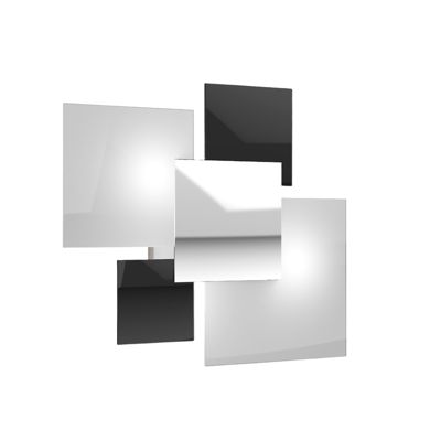 Plafonnier moderne 1088/45-NE Verre Blanc et Noir 4xG9