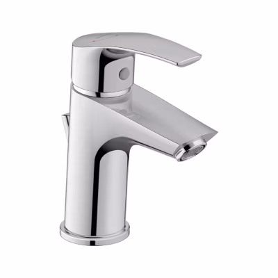 Robinet de lavabo, vasque & évier en laiton Chrome + Bonde vidage & tirette, FreshStart – 5×13,5x16cm – DuraVelez