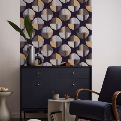 Papier peint intissé pré-encollé – BOHÈME ETHNIQUE FONCÉ – 1 rouleau de 300x60cm