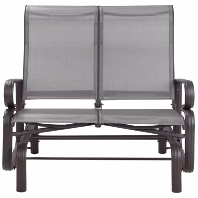 Banc de jardin BORGIO 114 cm Métal Marron/gris