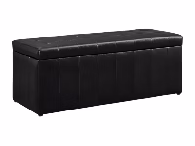 Banc coffre de rangement CONCIERTO en simili – Noir