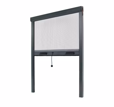 Moustiquaire Enroulable pour Fenêtre – L150 x H230cm Recoupable – Alu Gris Anthracite – Anti-insectes