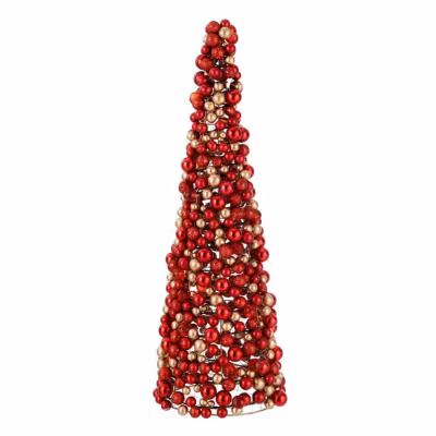 Cône de Noël avec Boules « Gavin » 70cm Rouge